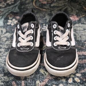 Vans Kids Classic Black and White Sneakers